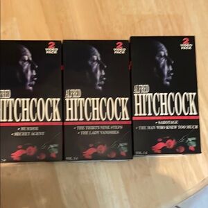 Alfred Hitchcock- murder mystery movies- vhs-3-two pack movie packs